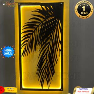 3D Date Tree leaf Wall Decor Art with Neon Light