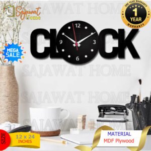 3D Wooden Written Wall Clock Big