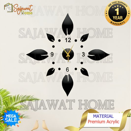 Acrylic Leaf Wall Clock - Image 2