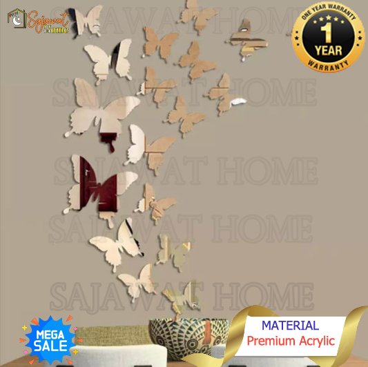 Butterflies Mirror set Gold