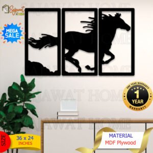Horse Wooden Wall Decor Scenery