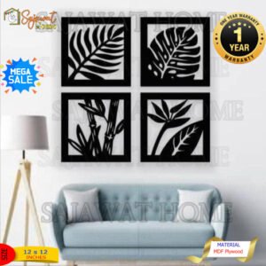 Leaf Wooden Panels Set of 4 Frames