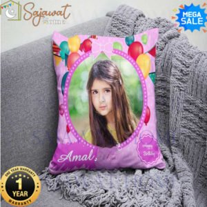 Pillow Cover with Photo Name & Date