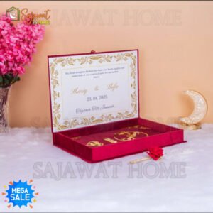 Nikkah Nama Hamper Box - Maroon Edition - Thumbprint Board - Nikkah Nama Booklet - Pen