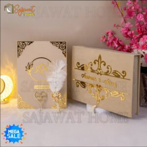Nikkah Nama Hamper Box - Off White Edition - Thumbprint Board - Nikkah Nama Booklet - Pen