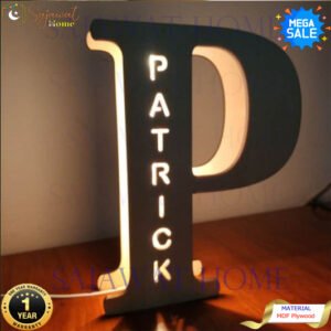 Personalized Wooden LED Night Light Single Letter P