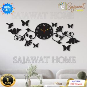 Wall Clock Flying Butterflies
