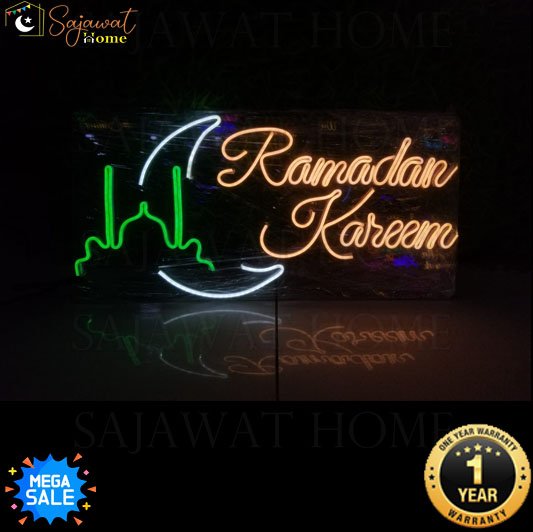 Ramadan Kareem Masjid & Moon – Neon Light