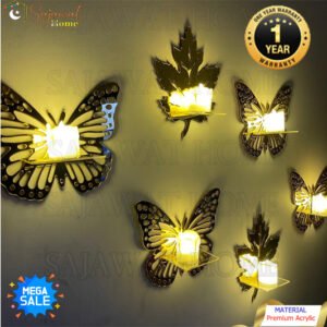 Acrylic DIY Mini Shelves Butterfly & Leaf Wall Decor