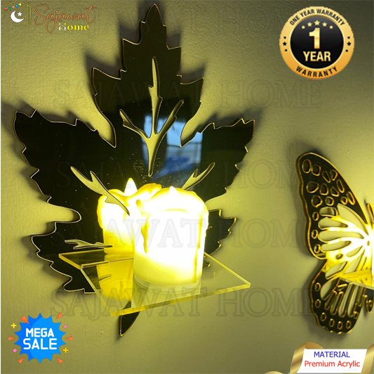 Acrylic DIY Mini Shelves Butterfly & Leaf Wall Decor - Image 4