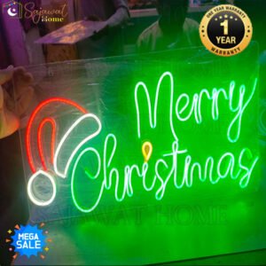 Merry Christmas with Cap Design - Neon Light