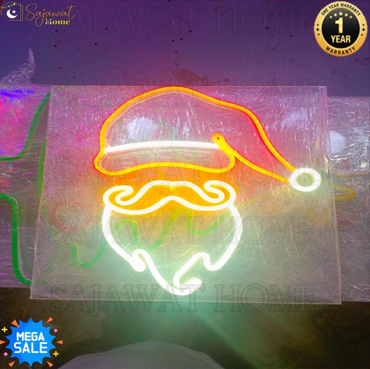 Santa Claus Face Neon 3000