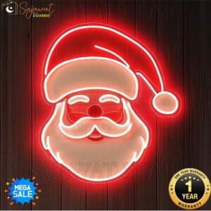 Santa Claus - Face Design - Neon Light