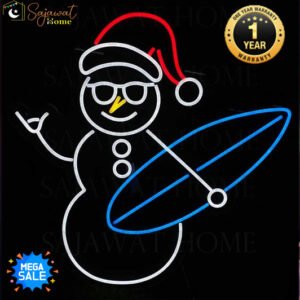 Surfing Snowman Neon Sign