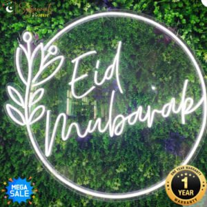 Eid Mubarak - Round Shape - Neon Light