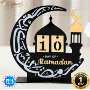 Crescent Mosque Hanging-Style Desk Calendar (Black)